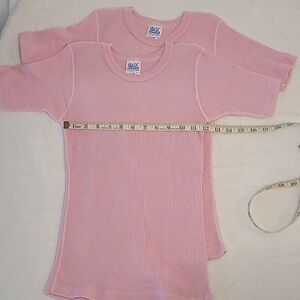 2 pink t-shirts, simply basic, children's size 14